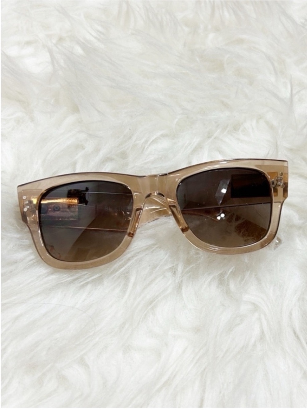 Kurt Geiger square sunglasses in Crystal tan/brown authentic premium